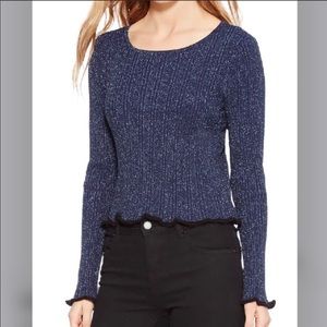 Parker blue Hillary glitter holiday crop sweater